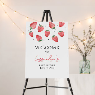 Berry Sweet Strawberry Baby Shower Welcome Sign