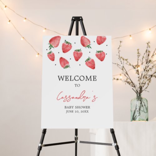 Berry Sweet Strawberry Baby Shower Welcome Sign