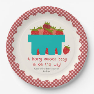 Berry Sweet Strawberry Basket Baby Shower Paper Plates