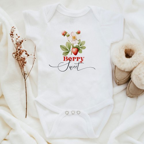 Berry sweet Strawberry birthday Baby Bodysuit