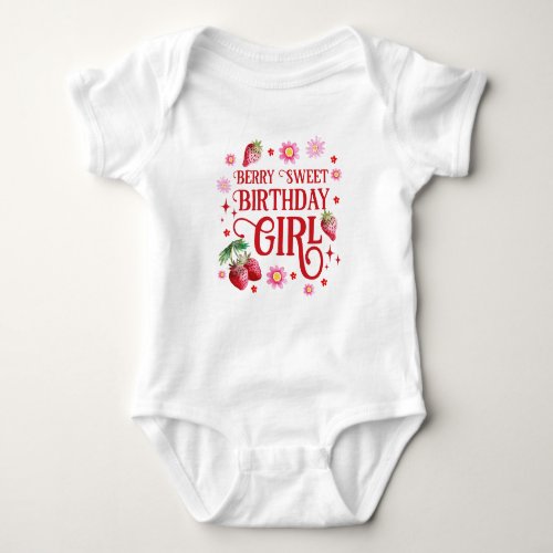 Berry Sweet Strawberry Birthday Baby Bodysuit