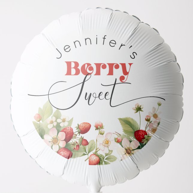 Berry sweet Strawberry birthday Balloon (Front)