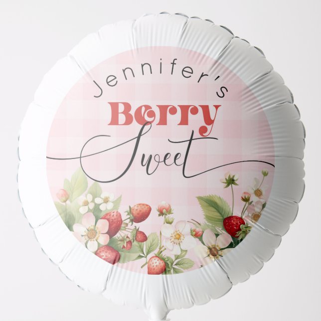 Berry sweet Strawberry birthday Balloon (Front)
