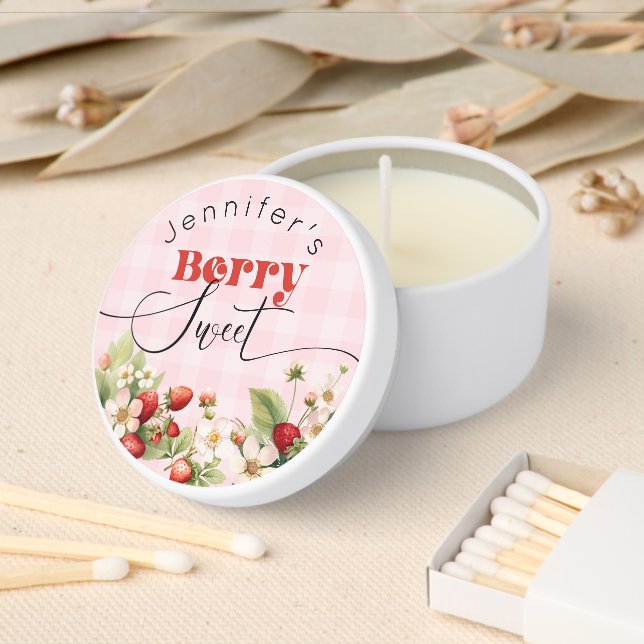 Berry sweet Strawberry birthday Classic Mini Candle Favors (Insitu)