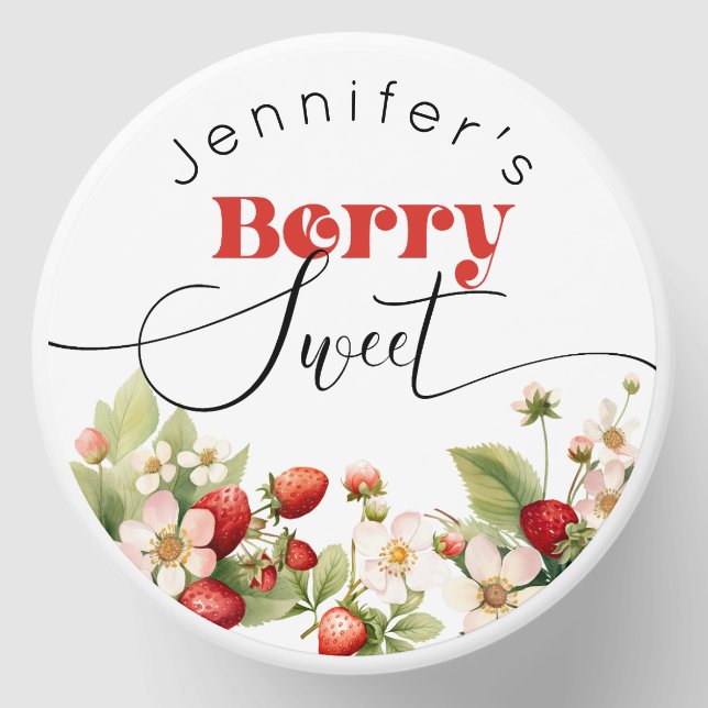 Berry sweet Strawberry birthday Classic Mini Candle Favors (Front)