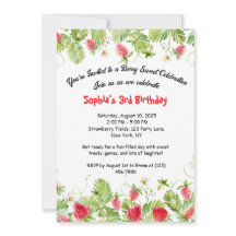 Berry Sweet Strawberry Birthday Invitation