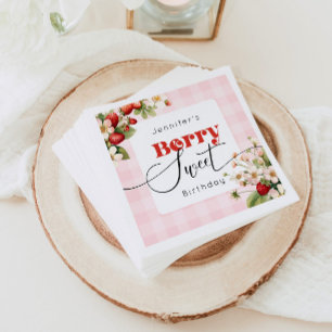 Berry sweet Strawberry birthday Napkins