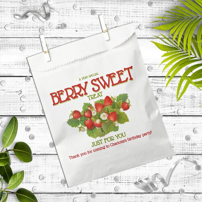 Berry Sweet Strawberry Birthday Party Favor Bag (Creator Uploaded)