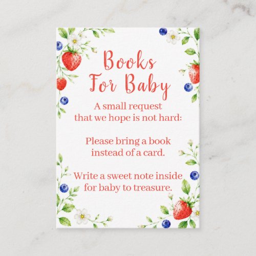 Berry Sweet Strawberry Blueberry Books for Baby Enclosure Card