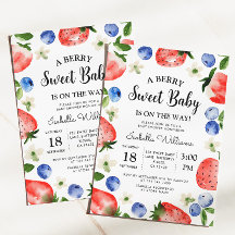 Berry Sweet Strawberry Blueberry Girl Baby Shower