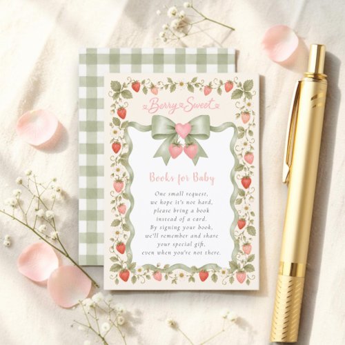 Berry Sweet Strawberry Books for Baby Enclosure Card