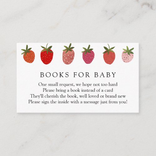 Berry Sweet Strawberry Books for Baby insert card