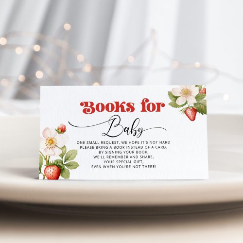Berry sweet Strawberry books for baby ticket Enclosure Card