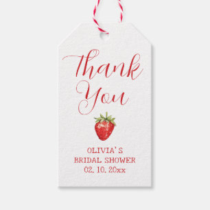Berry Sweet Strawberry Bridal Shower Favor Gift Tags