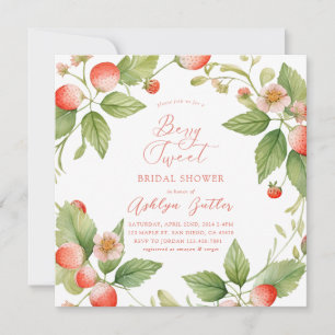 Berry Sweet Strawberry Bridal Shower Invitation