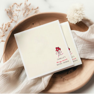 Berry Sweet Strawberry Bridal Shower Napkins