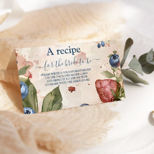 Berry Sweet Strawberry Bridal Shower  recipe Enclosure Card