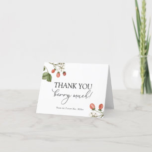 Berry Sweet Strawberry Bridal Shower Thank You 