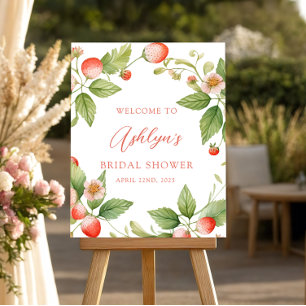 Berry Sweet Strawberry Bridal Shower Welcome Sign