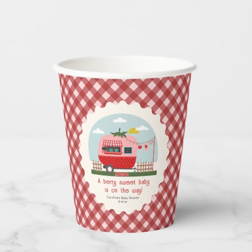 Berry Sweet Strawberry Camper Baby Shower Paper Cups