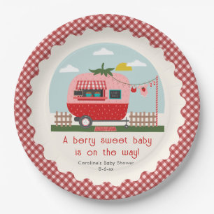 Berry Sweet Strawberry Camper Baby Shower Paper Plates