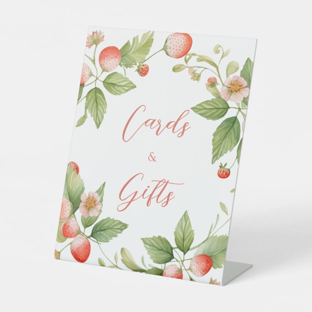 Berry Sweet Strawberry Cards and Gifts Sign (Front)