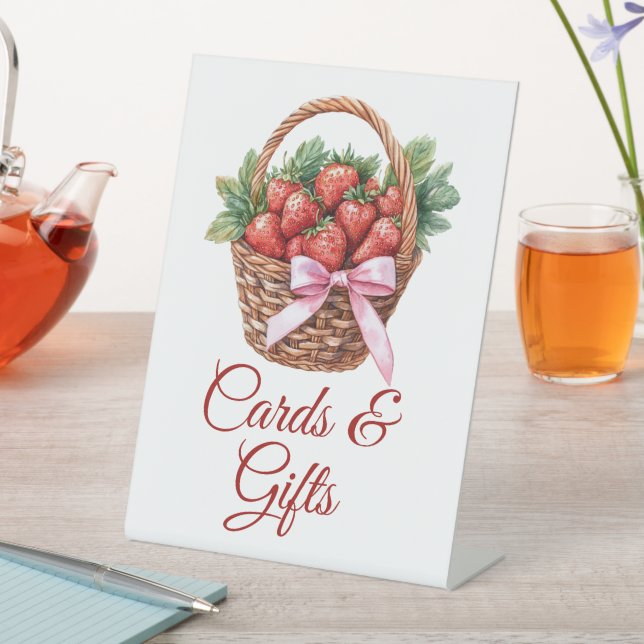 Berry Sweet Strawberry Cards & Gifts Sign (In SItu)