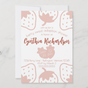 "Berry Sweet" Strawberry Child Adoption Shower Invitation