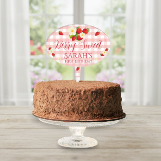 Berry Sweet Strawberry First Birthday Cake Topper