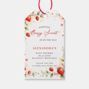 Berry Sweet Strawberry Garden Summer Baby Shower Gift Tags