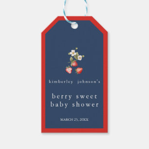 Berry Sweet Strawberry Girl Baby Shower Gift Tags