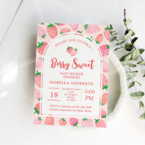 Berry Sweet Strawberry Girl Baby Shower Invitation