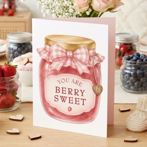 Berry Sweet Strawberry Jam Baby Shower Thank You Card