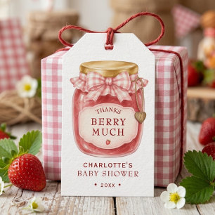Berry Sweet Strawberry Jam Baby Shower Thank You Gift Tags