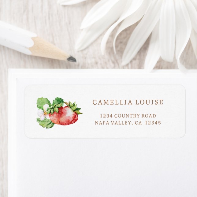 Berry Sweet Strawberry Jam Birthday Party Address Label (Insitu)
