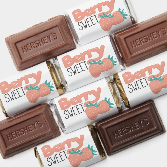 Berry Sweet Strawberry Lettering Baby Shower Hershey's Miniatures (Assorted)