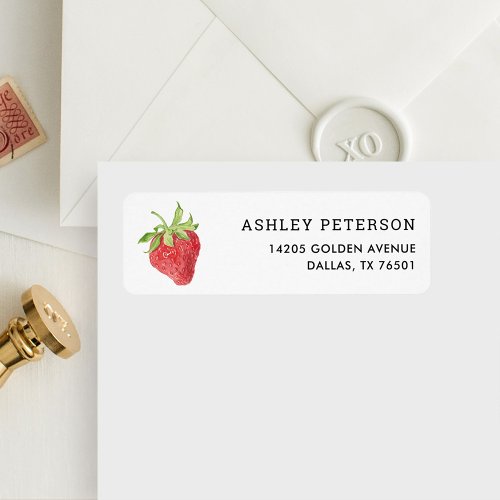 Berry Sweet Strawberry Party Return Address Label