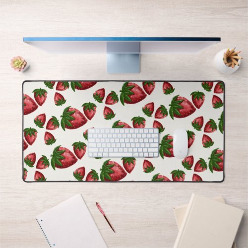 Berry Sweet Strawberry Pattern Desk Mat
