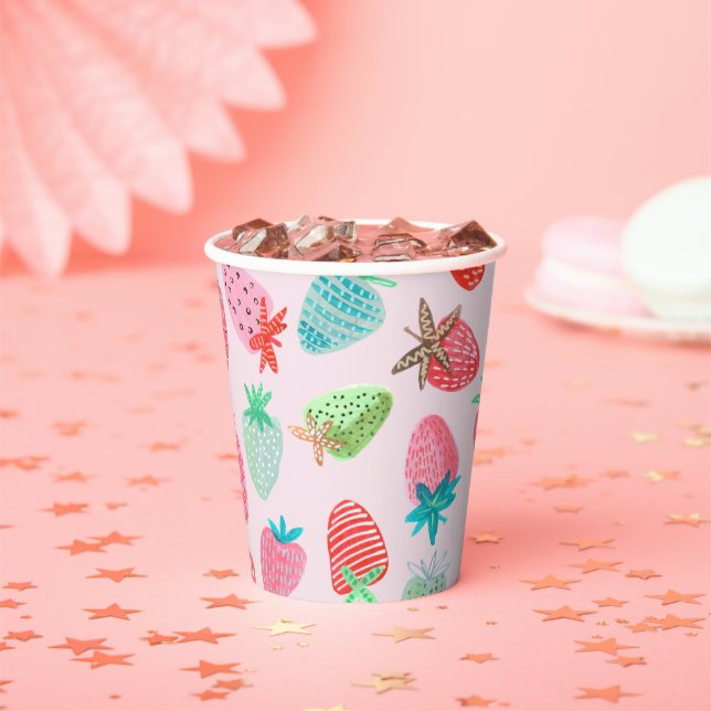 Berry Sweet Strawberry pattern Paper Cups (Insitu)