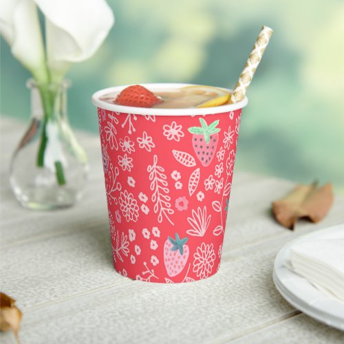 Berry Sweet Strawberry pattern Paper Cups