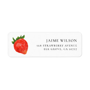 Berry Sweet Strawberry Personalized Return Address Label
