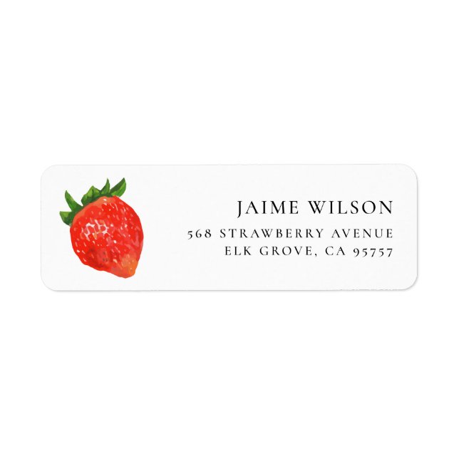 Berry Sweet Strawberry Personalized Return Address Label (Front)