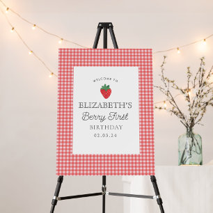 Berry Sweet Strawberry Pink Berry First Birthday Foam Board