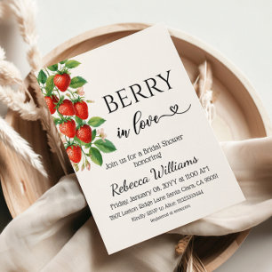Berry Sweet Strawberry Summer Bridal Shower Invitation