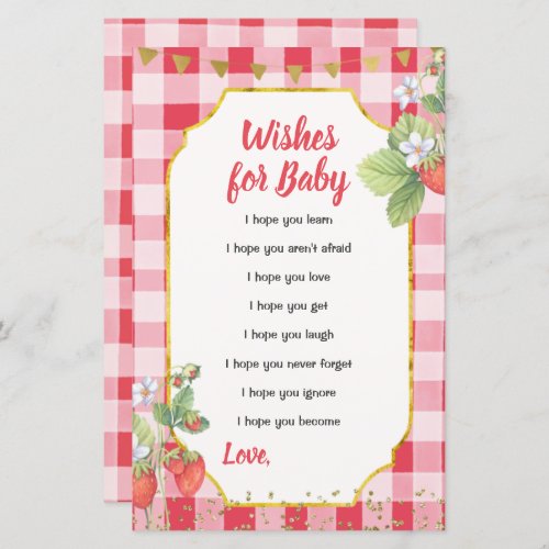 Berry Sweet Strawberry Summer Wishes for Baby Card