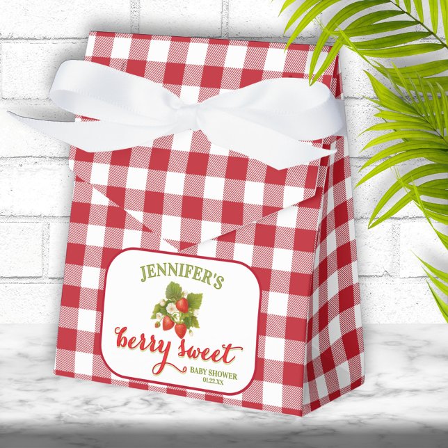Berry Sweet Strawberry Theme Baby Shower Favor Boxes (Creator Uploaded)