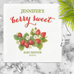 Berry Sweet Strawberry Theme Baby Shower Napkins