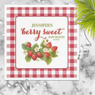 Berry Sweet Strawberry Theme Baby Shower Napkins