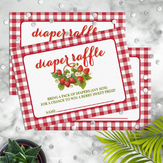 Berry Sweet Strawberry Theme Diaper Raffle Enclosure Card