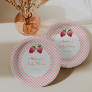 Berry Sweet Strawberry Themed Baby Shower Party Paper Plates